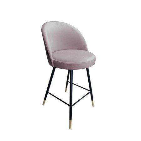  CENTAUR upholstered stool in dirty pink color, MG-55 material with a golden leg