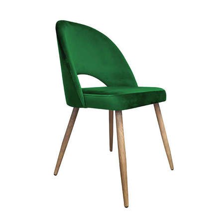  LUNA green upholstered chair MG-05 material with oak leg