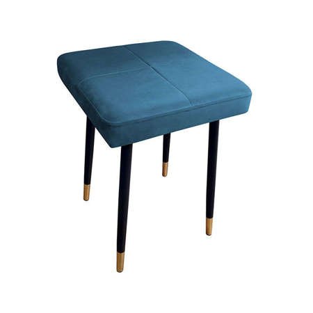Blue upholstered FENIKS chair, material MG-33 with a golden leg