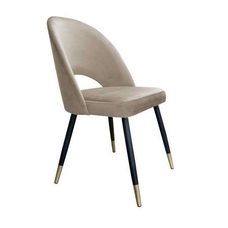 Bright brown upholstered LUNA chair material MG-09 with golden leg