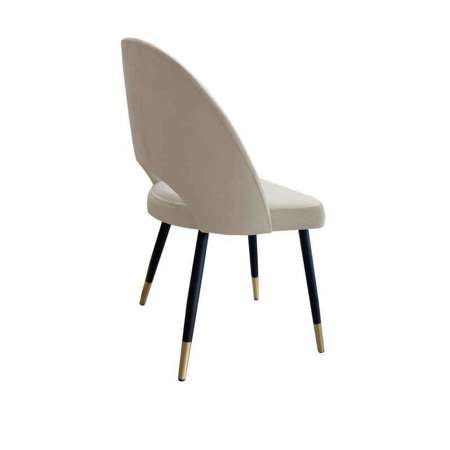 Bright brown upholstered LUNA chair material MG-09 with golden leg
