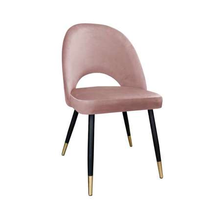 Coral upholstered LUNA chair material MG-58 with golden leg