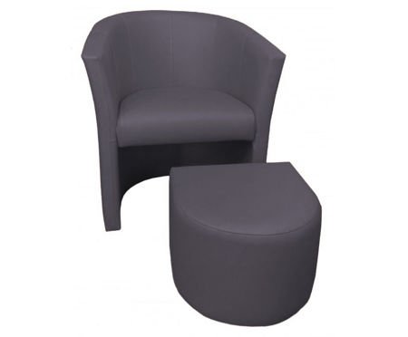 Dark gray CAMPARI armchair with footrest