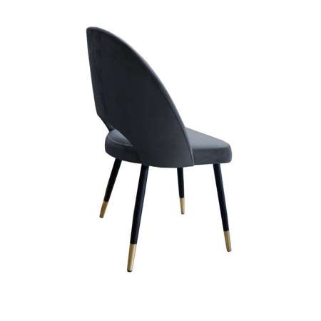 Dark gray upholstered LUNA chair material BL-14 with golden leg