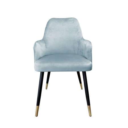 Gray-blue upholstered PEGAZ chair material BL-06 with golden leg
