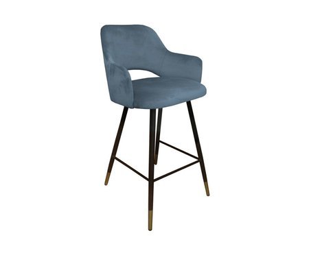 Gray-blue upholstered STAR hoker material BL-06 with golden leg