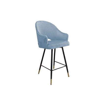 Gray blue upholstered armchair DIUNA armchair material BL-06 with golden leg