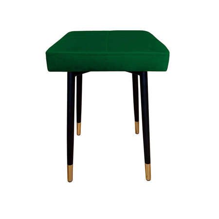 Green upholstered FENIKS chair, material MG-25 with a golden leg