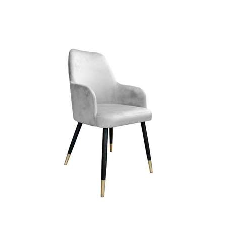 Light gray upholstered PEGAZ chair material MG-39 with golden leg