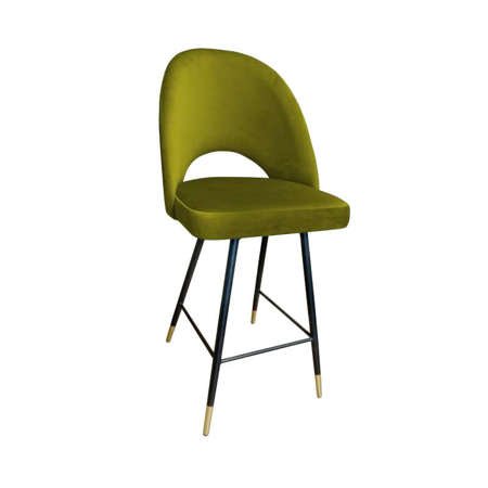 Olive upholstered LUNA hoker material BL-75 with golden leg
