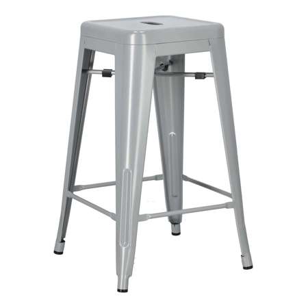 Paris 66cm gray bar stool inspired by Tolix