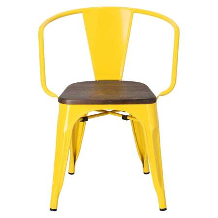 Paris Arms Wood chair yellow brushed pine