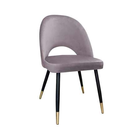 Pink upholstered LUNA chair material MG-55 with golden leg