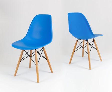 SK Design KR012 Blue Chair, Beech legs