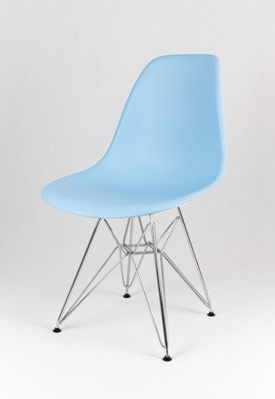 SK Design KR012 Light Blue Chair Chrome