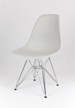 SK Design KR012 Light Grey Chair, Chrome legs