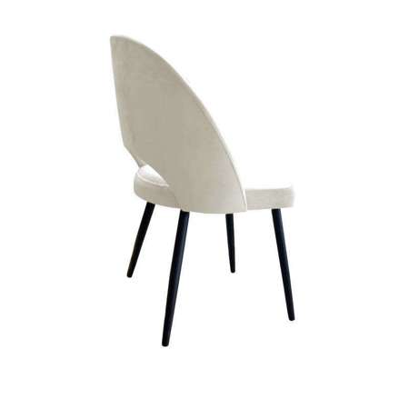 Upholstered LUNA chair in ivory color material MG-50