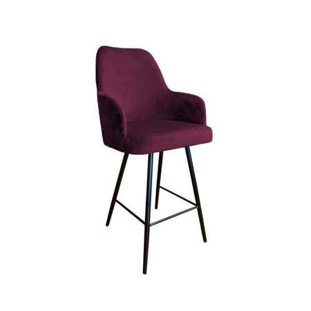 Upholstered PEGAZ hoker in burgundy color material MG-02