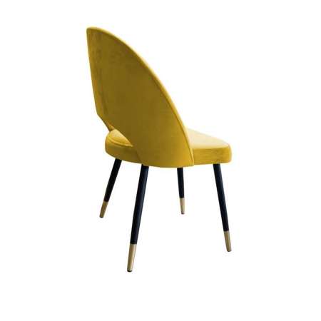 Yellow upholstered LUNA chair material MG-15 with golden leg