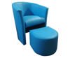 Blue CAMPARI armchair with footrest