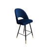 Blue upholstered LUNA chair material MG-16 with golden leg