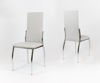 SK DESIGN KS004 LIGHT GREY Synthetic lether chair with chrome rack