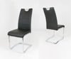 SK DESIGN KS030 BLACK SYNTHETIC LETHER CHAIR WITH CHROME RACK