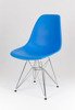 SK Design KR012 Blue Chair, Chrome legs
