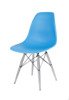 SK Design KR012 Ocean Blue Chair, Clear legs