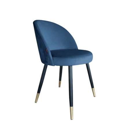 Blau gepolsterter Stuhl CENTAUR Material MG-33 mit goldenen Bein