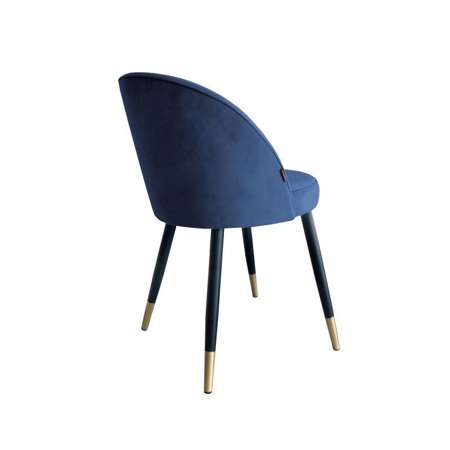 Blau gepolsterter Stuhl CENTAUR Material MG-33 mit goldenen Bein
