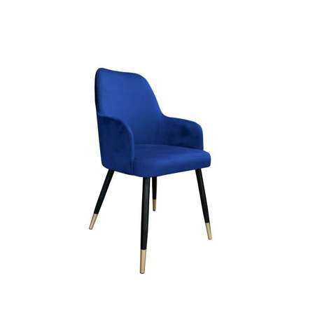 Blau gepolsterter Stuhl PEGAZ Material MG-16 mit goldenen Bein
