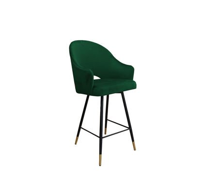 Dunkelgrüner gepolsterter Sessel DIUNA Sessel Material MG-25 mit goldenem Bein