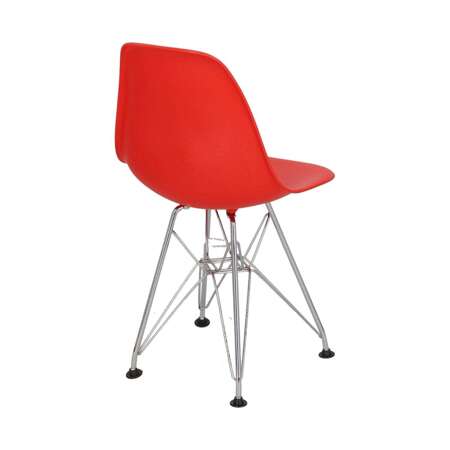 JuniorP016 Stuhl, rot, Beine aus Chrom