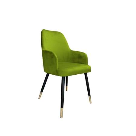 Oliv gepolsterter Stuhl PEGAZ Material BL-75 mit goldenen Bein