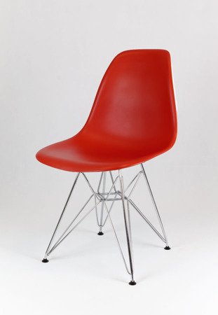 SK Design KR012 Ziegelrot Stuhl Chrome