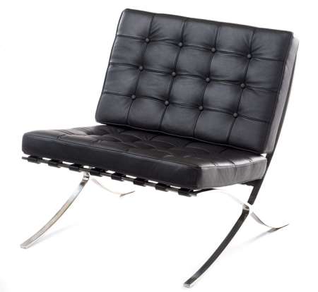 Sessel mit Fußstütze BA1 Leder schwarz