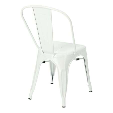 Weißer Pariser Stuhl, inspiriert von Tolix