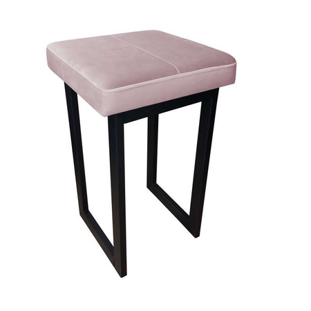 Różowy tapicerowany taboret LLAMA 45 cm materiał MG-55