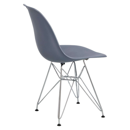 Krzesło P016 PP dark grey, chromowane nogi