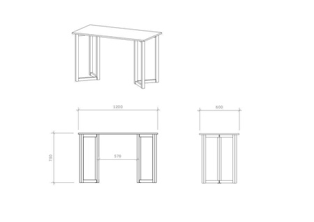 B-VV3 PRO biurko w stylu skandynawskim 120x60cm