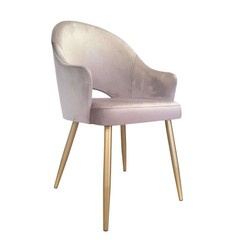 Blau gepolsterter Stuhl DIUNA Sessel Material MG-33 mit goldenen Beinen