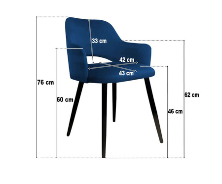 Blau gepolsterter Stuhl STAR Material MG-16