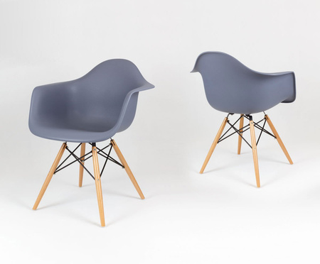 SK DESIGN KR012F DARK GREY ARMCHAIR BEECH