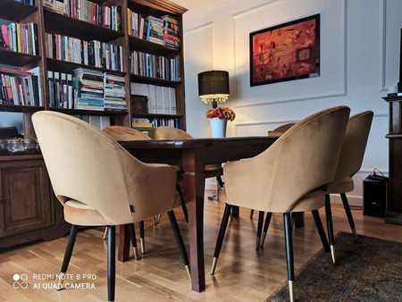 Rosa gepolsterter DIUNA Stuhl aus MG-58 Coral mit goldenen Beinen