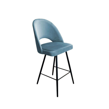 Grau-blau gepolsterter Hoker LUNA Material BL-06