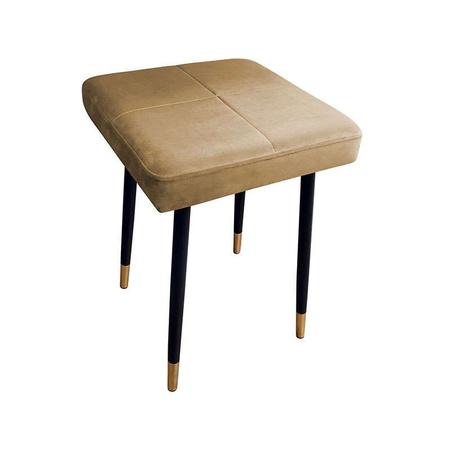 Hellbraun gepolsterter FENIKS Stuhl, Material MG-06 mit goldenem Bein