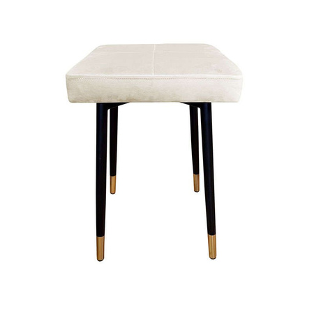  FENIKS upholstered stool in ivory color MG-50 material with golden leg
