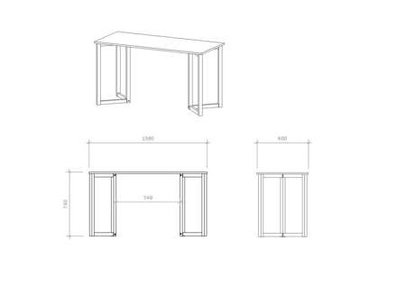 B-VV3 PRO biurko w stylu skandynawskim 138x60cm