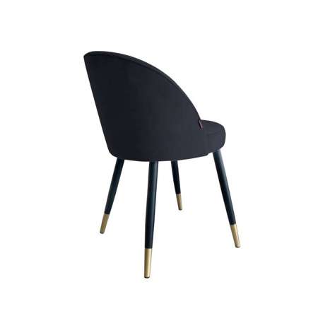 Czarne tapicerowane krzesło CENTAUR materiał MG-19 ze złotą nóżką